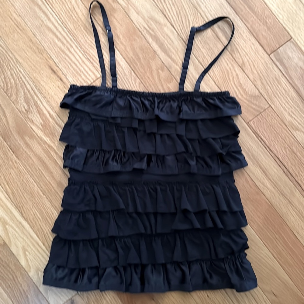 A&F Navy Ruffle Tank